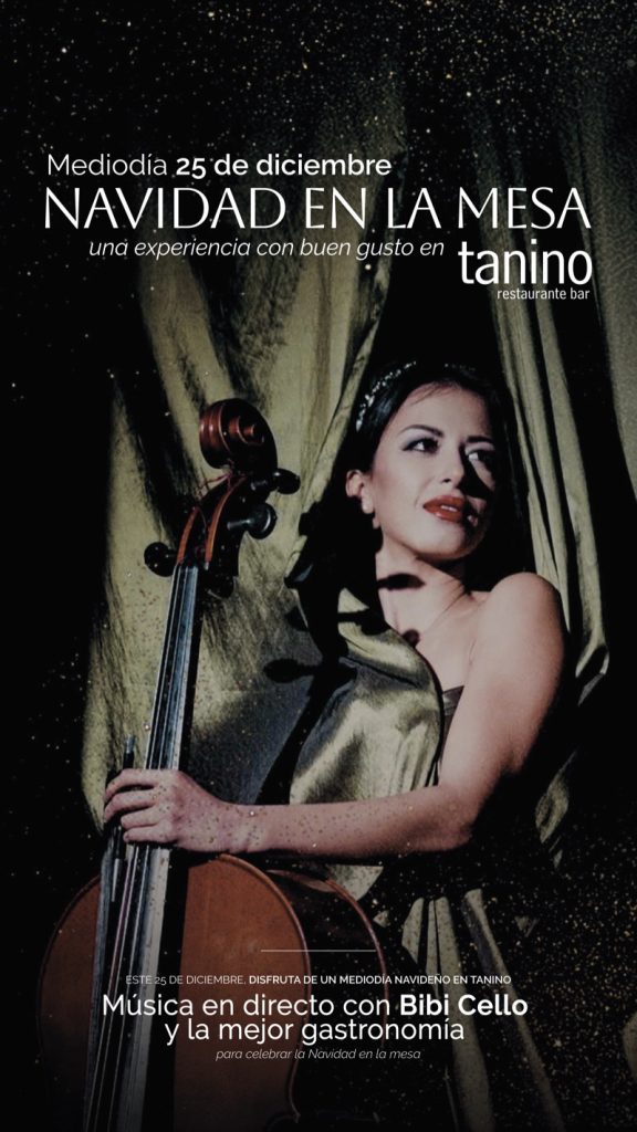 Cartel del evento Navidad en la mesa con música en directo en Tanino