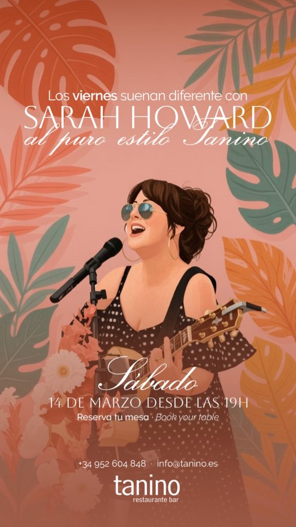 Cartel del concierto de Sarah Howard al puro estilo Tanino